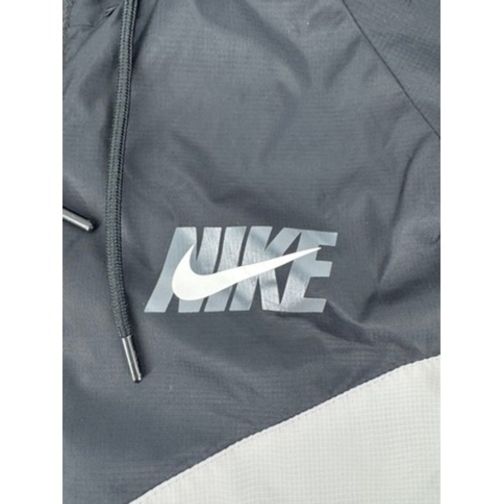 Nike Windrunner Jacket Mens Small Black White Grey Big Swoosh Full Zip Hooded - Picture 3 of 16
